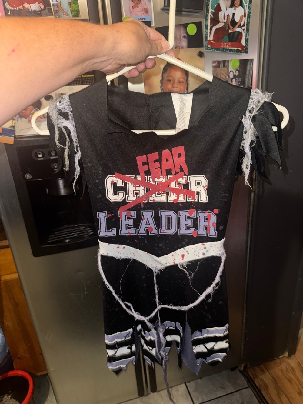 Kids Black 'Fear Leader' Graphic Cheer Top